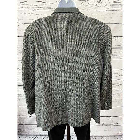 Vintage L.L. Bean 3 Button Tweed Blazer Women’s 16 Petite Jacket Suede Collar - Picture 3 of 8